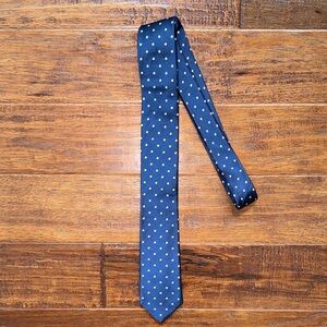 J. Crew Dark Blue Tie with White Dots